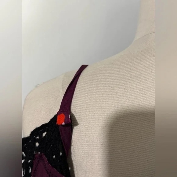 REBECCA TAYLOR Purple Floral Lace Midi Dress Size 4 - Picture 7 of 11